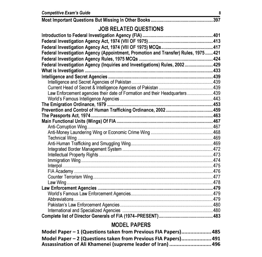FIA - Federal Investigation Agency Recruitment Guide by Rai Muhammad Iqbal Hussain Kharal